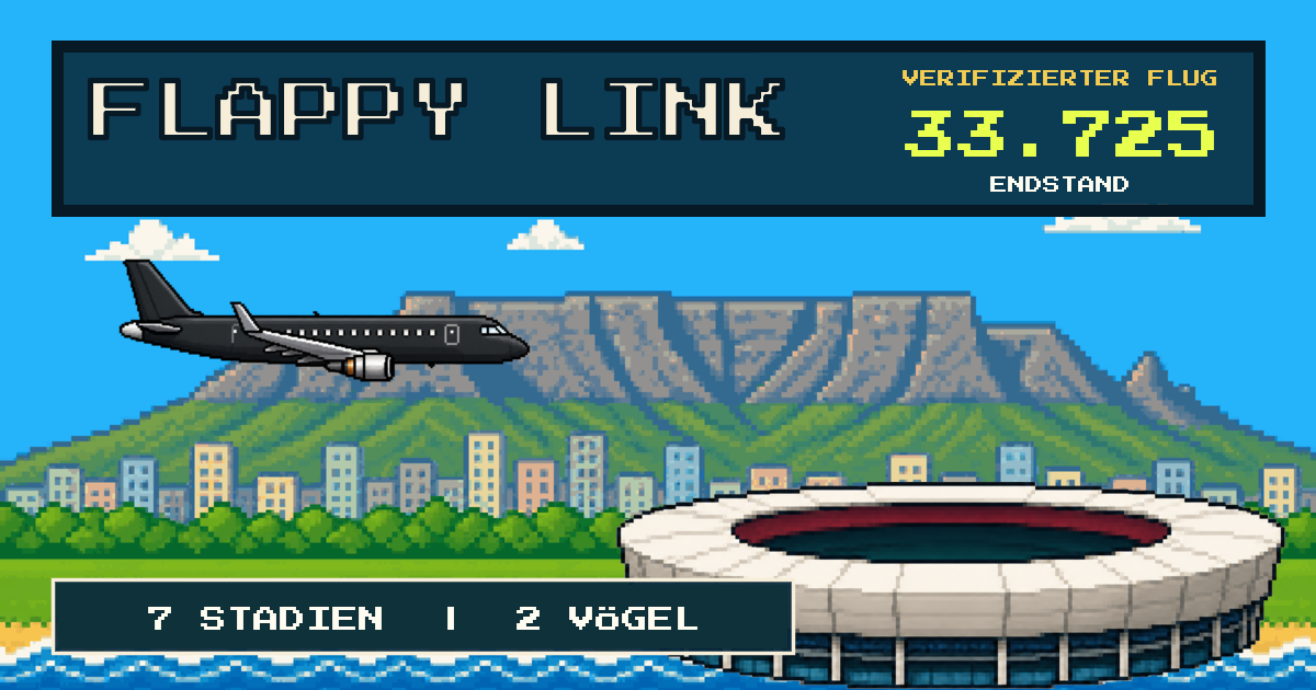 Verifizierte Flappy-Link-Punktekarte mit 33.725 Punkten